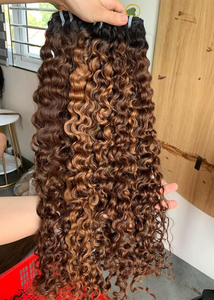 Cheveux humains vierges Remy vietnamiens Jerry Curl Eurasien 100 % non traités, extension de tissage à trame unique - Product Image 2