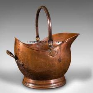 Elegant Victorian-style metal charcoal bucket with hand-etched floral patterns suitable for decorative and functional use - Product Image 6