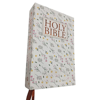 Bible chrétienne à couverture rigide blanche 2024, personnalisable, prix de gros, reliure cousue, impression offset CMJN, impression en relief