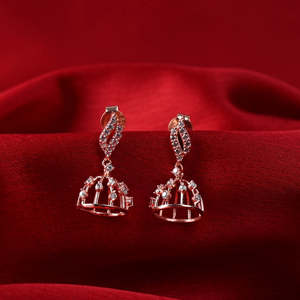 Compre Pendientes Jhumki y Jhumka de Plata 925 de Primera Calidad para Mujer, Pendientes Largos y de Araña Chapados en Oro para Bodas y Fiestas - Product Image 2