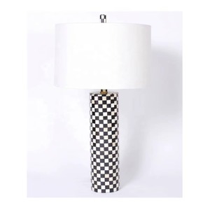 Lámpara de mesa de hueso con patrón a cuadros sin sombra elegante sala de estar pasillo dormitorio pantalla elegante lámpara de hueso decoración del hogar - Product Image 6