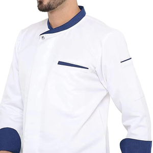 Uniforme de chef de couleur unie de marque privée pour hommes et uniformes de chef de cuisine de restaurant d'hôtel en polyester 100% de haute qualité - Product Image 3