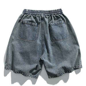 2024 Pantalones cortos con bolsillo para hombre Fit Baggy Jeans Short Dark Denim - Product Image 5