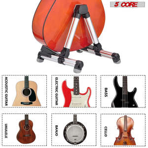 5 Core <b>Guitar</b> Stand Adjustable A Frame Shape w Rubber Pad Arms Supports Acoustic Electric Bass - Product Image 4