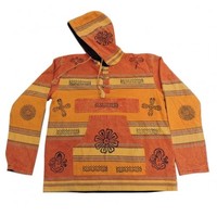 Veste à capuche 100% coton faite à la main, doublure polaire, design à motifs carrés, placage écologique, réutilisable, origine Népal, plusieurs couleurs