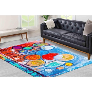 Alfombra con Estampado de Árboles Coloridos, Alfombra Impresa, Diseño Abstracto, Regalo de Lujo para Cocina, Alfombra Suave No Tejida - Product Image 1