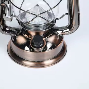 H.M.A Handicrafts <b>Vintage</b> Rustic Metal Hurricane <b>Lantern</b> Antique Finish Decorative Oil Lamp - Product Image 4