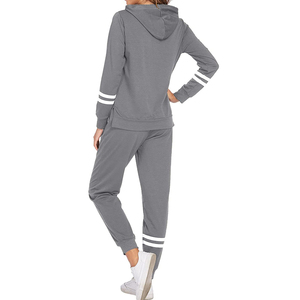 Conjunto Deportivo Largo de Dos Piezas para Mujer, Color Sólido, Personalizable, 100% Algodón, Ropa Casual de Calle - Product Image 5