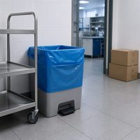 Sacs poubelles jetables en HDPE biodégradable à cordon de serrage, usage intensif, 10-20-30-55 gallons, usage industriel, logo personnalisé