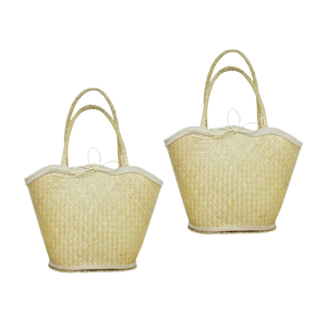 Bolso Tote de jacinto de agua Boho Chic con detalles en cuero, perfecto para la moda de verano y la vida sostenible - Product Image 1