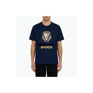 T-shirt à manches courtes pour homme Sardonyx Sports, logo lion imprimé sur le devant, col rond, coupe ample, 100% coton respirant - Product Image 3