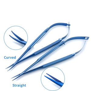 Portaagujas de Córnea Manual Castroviejo de Acero Inoxidable con Certificación CE, Tijeras Microquirúrgicas Oftálmicas de Alta Calidad - Product Image 2