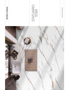 Carreaux de porcelaine émaillée antidérapants Statuario Star au design italien moderne pour hôtels, villas, centres commerciaux, écoles antibactériens pour les chambres - Product Image 1