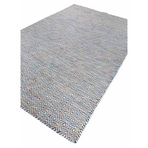 พรมขนสัตว์และใยวิสโคสสีน้ำเงินแบบทอเรียบ ลายเรขาคณิต รุ่น ADWV-13047 สำหรับใช้ในบ้าน - Product Image 2