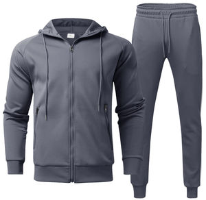 Ensemble de survêtement à capuche pour hommes personnalisé OEM respirant léger avec fermeture éclair vente en gros de couleurs élégantes pour la saison d'hiver-tailles XL 3XL - Product Image 1