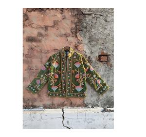 Chaqueta de Terciopelo Bordada a Mano de Alta Calidad Mustad, Abrigo Floral Bohemio para Mujer, Chaqueta de Talla Única - Product Image 1