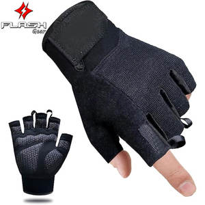 Venta al por mayor Fitness transpirable ventilado medio dedo guantes de levantamiento de pesas hombres ejercicio duradero deportes entrenamiento bicicleta de carreras - Product Image 1