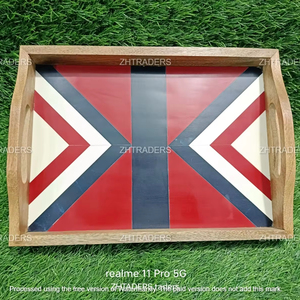 Bandeja de servicio de hueso con incrustaciones de madera y resina hecha a mano Majestic Bloom, vajilla decorativa de lujo para el hogar, el hotel y los espacios de comedor - Product Image 5