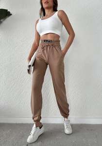 Personalizado al por mayor verano transpirable ecológico de secado rápido Fitness mujeres Joggers bolsillos salón negro pantalones Yoga entrenamiento correr - Product Image 4