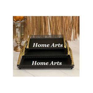 Juego de 2 Bandejas de Servicio de Acero Inoxidable, Tamaño y Forma Personalizados, Bandeja para Servir Té, Café y Dátiles en Venta - Product Image 3