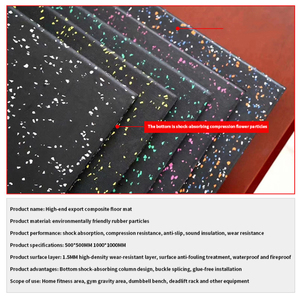 QTMAT Antideslizante EPDM Gránulos Elástico Levantamiento de pesas Gimnasio Pisos de goma Azulejos Gimnasio Alfombrilla de goma - Product Image 3