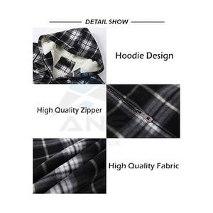 <b>Mens</b> Flannel Shirt <b>Jacket</b> Fleece Sherpa Lined Plaid Hoodie Coat Full Zip Up Winter Outwear Warm Casual Thick Outdoor <b>Lumberjack</b> - Product Image 5