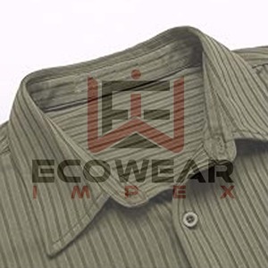 Camisa de vestir para hombre, ajuste Regular elástico sólido con botones y cuello para hombre, venta al por mayor personalizada, ropa para hombre, nueva camisa de estilo veraniego - Product Image 6