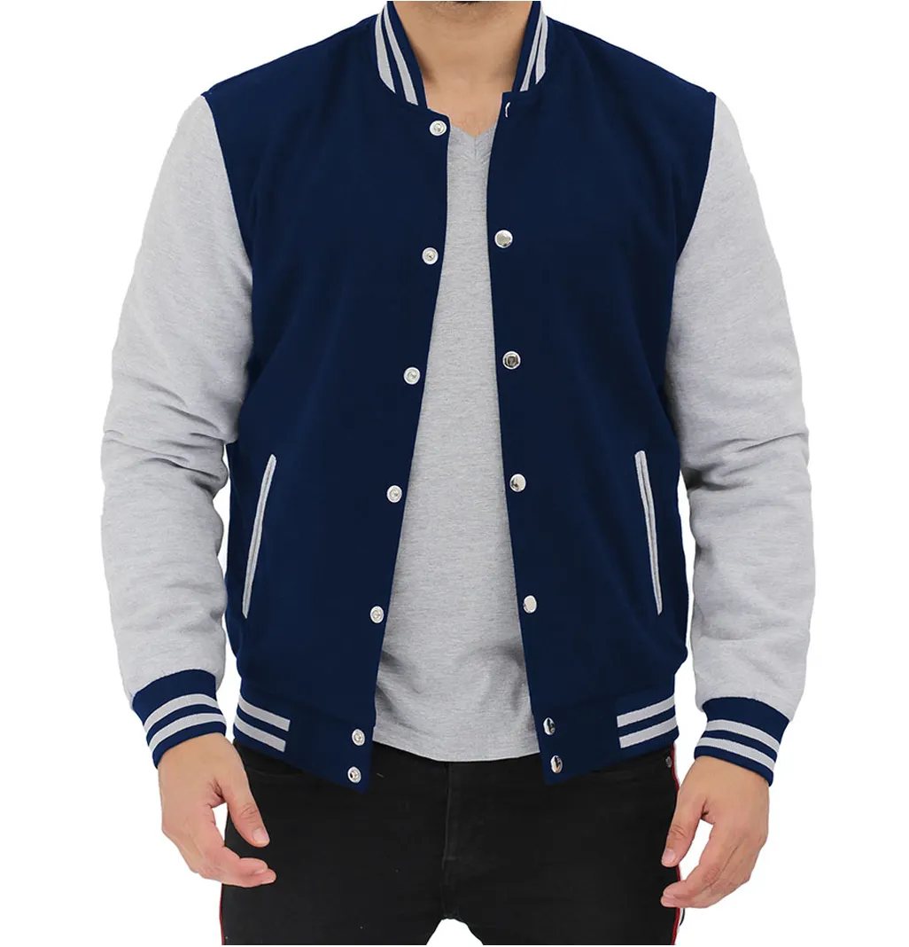 Mens Baseball Style Grey and Black Varsity Jacket Black and Yellow Letterman Jacket High School Baseball Varsity Bomber Jacket