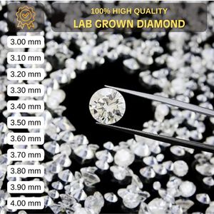 Diamants de laboratoire en vrac de 3,00 mm à 4,00 mm pour la fabrication de bijoux DEF/VVS-VS - Product Image 2