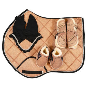 Customizable <b>Shinning</b> Color Dressage Horse Saddle <b>Pads</b> Set Premium Durable Comfortable Equine Care Fabric Lining Horse Riding - Product Image 6