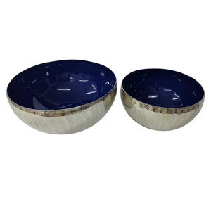 Bol de service de nourriture et de dessert de haute qualité bol de service en métal enduit de poudre bleue décorative servant la fête de mariage - Product Image 1