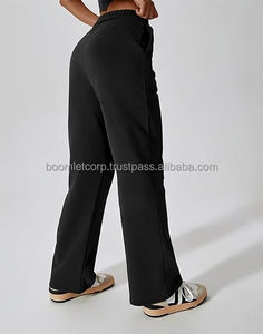 Direct Factory Women's Winter High Quality Breathable Quick Dry Polyester/Cotton Loose Flared Elastic Waist Baggy Jogger <b>Trouser</b> - Product Image 2