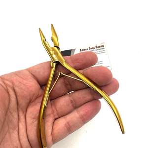 Pince à micro-perles en acier inoxydable, logo personnalisé, plaqué or, pince à extensions de cheveux, service OEM - Product Image 5