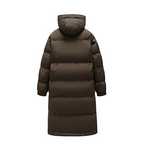 Veste matelassée longue pour homme, vente chaude, pour adulte, manches longues, rembourrage en duvet, imperméable, vêtements de rue, veste matelassée avec capuche, poche latérale - Product Image 2