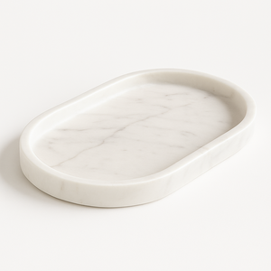 Plateau étoile en marbre blanc de luxe Accent décoratif pour l'affichage de cadeaux de table de vacances organisateur de bijoux plateau de noël fait à la main - Product Image 6