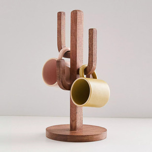 Best sale wooden glass cup rack desktop counter display wood <b>mug</b> drying tree shaped <b>holder</b> - Product Image 2