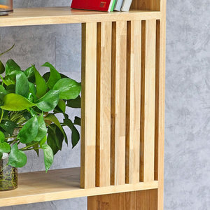 Étagère à livres moderne à 4 niveaux en bois et simili cuir, gain de place, KS68222 - Product Image 5