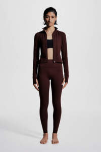 Collants de gymnastique Dos en V profond Caché Scrunch Butt Fitness Couleur bordeaux Pantalon de yoga pêche Leggings taille haute pour femmes - Product Image 2