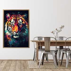 Elegant Printed <b>Canvas</b> Artwork: Vibrant Tiger Design <b>for</b> Modern Decor,GOLD <b>FRAMED</b> <b>CANVAS</b> - Product Image 1