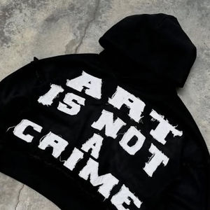 Sudadera con capucha desgastada mezclada de algodón de tela pesada de gran tamaño de fabricante personalizado con forro polar de algodón bordado grueso - Product Image 6