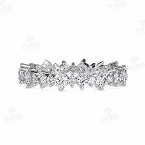 D'VINS JEWELS 14KT Gold Wedding Band Unique Full Eternity Bridal Band Natural Diamond Classic Style for Anniversaries Parties - Product Image 4