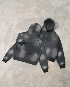 Chándal de algodón 100% lavado con ácido personalizado, chándal de gran tamaño con pantalones de chándal apilados acampanados, conjunto de Sudadera con capucha, transpirable, hecho en Pakistán - Product Image 2