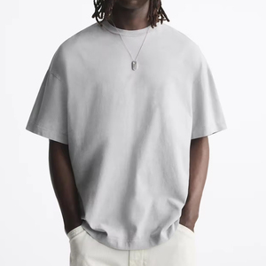 Camiseta cuadrada de algodón de Color de piel lisa para hombre transpirable, ropa informal de media manga, camiseta para hombre adulto con camisetas boxy de tamaño personalizado - Product Image 4