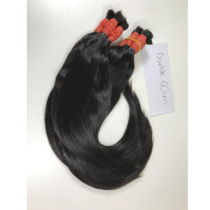Extensions de cheveux humains vierges en vrac lisses noires naturelles 8-40 ''de meilleure qualité vente en gros vietnamienne non traitée - Product Image 1