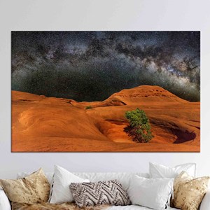 Impresión en lienzo con vista nocturna del desierto: elegante obra de arte paisajística, lienzo envuelto - Product Image 1