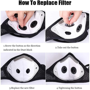 Masque demi-visage réutilisable avec filtre pour le cyclisme et les sports de plein air - Gris - Product Image 5