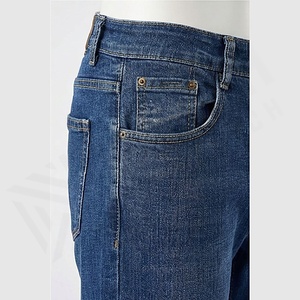 Jeans en denim personnalisés pour hommes, couleur unie, fabriqués sur mesure, 100% coton, décontractés, coupe slim droite, techniques brodées - Product Image 5