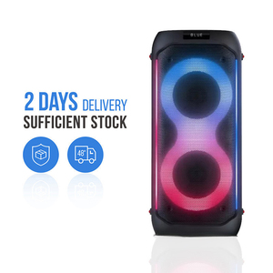 Loa di động chuyên nghiệp ngoài trời TWS 60W Party Box, loa bass 6.5 inch*2, đèn LED RGB, USB, Aux, micro karaoke, sự kiện DJ - Product Image 4