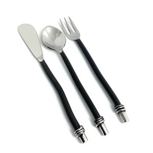 Offre Spéciale classique design moderne personnalisé dîner en acier inoxydable brosse en métal noir satiné ensemble de couverts pour la maison hôtel T - Product Image 3