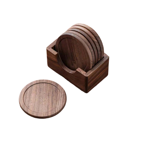 Tea Cup Pads <b>Dinner</b> Party Tableware Decoration Tea Coaster Square Shape For Best Selling Wooden Tea Coaster Set - Product Image 2